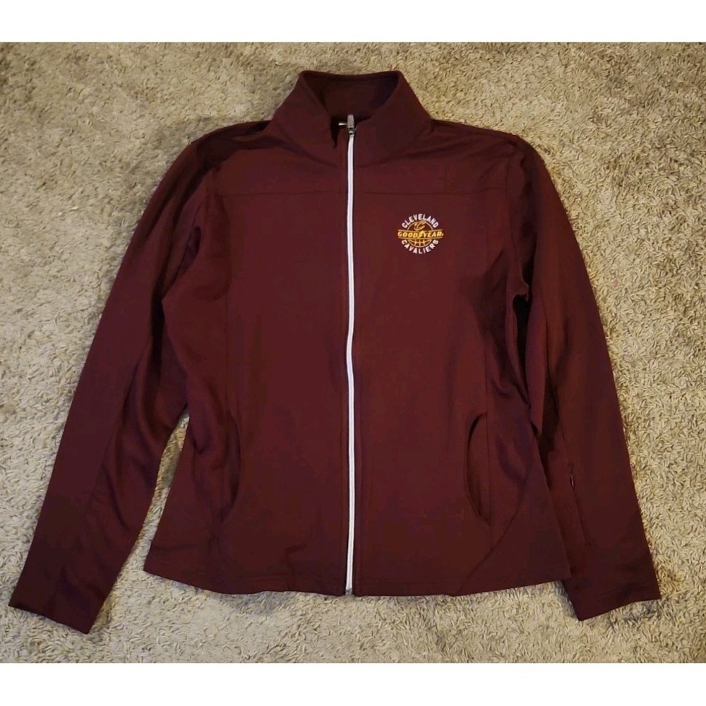 Cleveland Cavaliers Goodyear Maroon Full Zip Jacket Size Large Levelwear